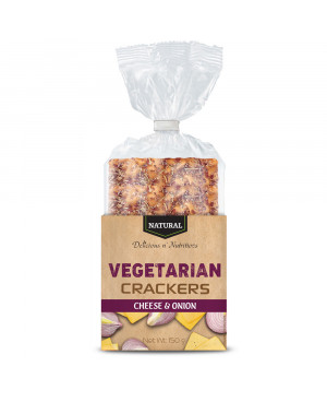 NATURAL CRACKERS ONION & CHEESE - 150 g