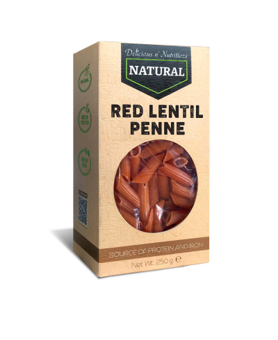 RED LENTIL PENNE - 250 G